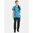 thumbnail image 2 of Dr. Seuss Women's Holiday Scrub Top with Short Sleeves, Sizes S-3XL, 2 of 5
