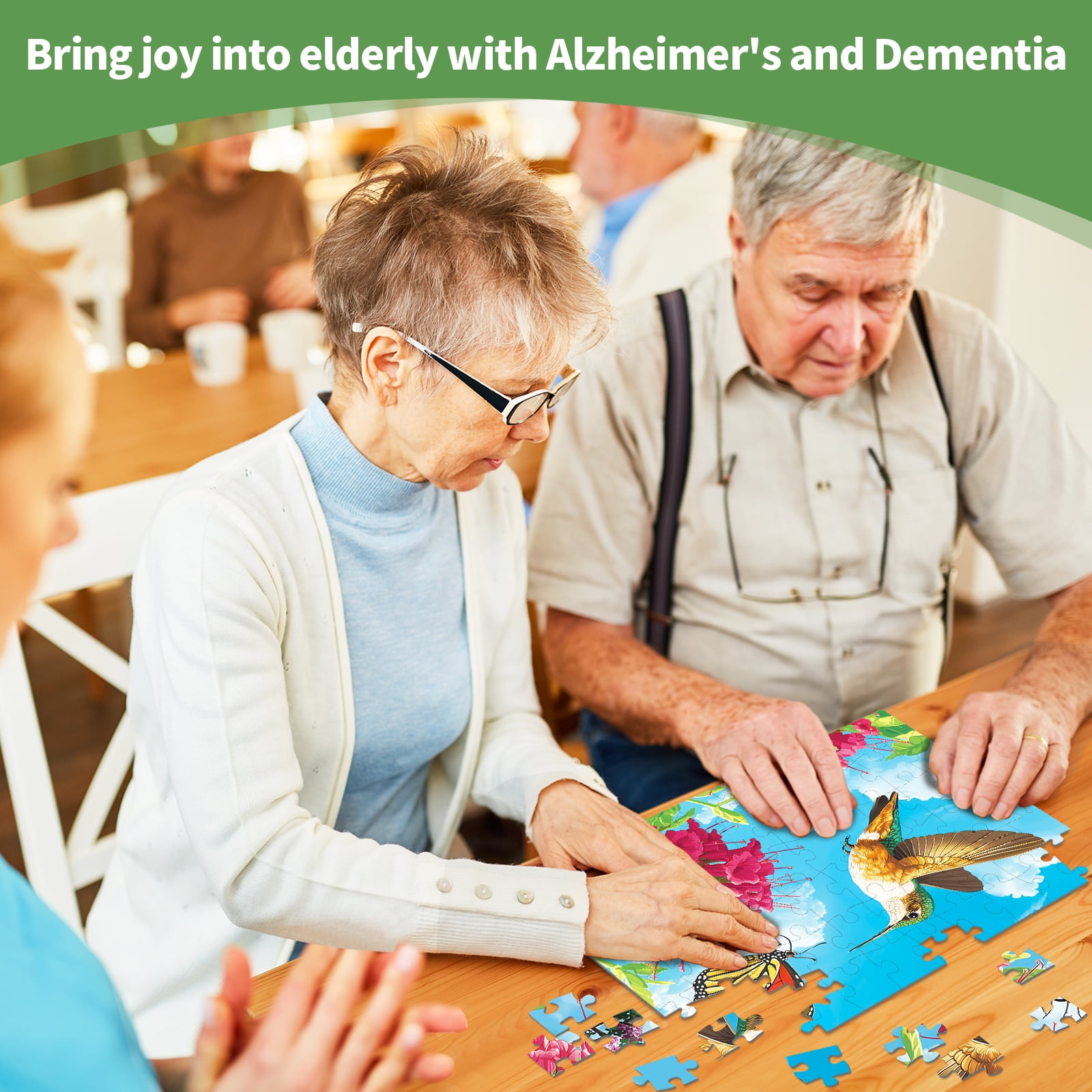 Sunhigh Dementia Puzzles for Elderly, Set of 3-60 Piece Jigsaw Puzzle, Alzheimer’s Products and Activities for Seniors  Serene Nature Bliss
