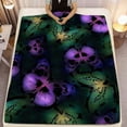 thumbnail image 3 of Dark Literary Butterfly Flannel Blanket - Ultra Soft Warm All Seasons, Machine Washable for Sofa Bed Travel Camping Office Chair Digital Print, 3 of 8