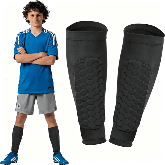 BESTSKY Soccer Shin Guards,Shin Defenders for Kids Youth Adult Ski Shin Guards Pads for 2-18 Years Old Calf Compression Sleeve with Honeycomb Pads,Lightweight Calf Protective Gear for Football