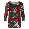 thumbnail image 5 of Womens 3/4 Sleeve Christmas T Shirts,Christmas Tops 3/4 Sleeve Shirts for Women Crew Neck Xmas Print Graphic Tees Blouses Casual Plus Size Basic Tops, 5 of 5