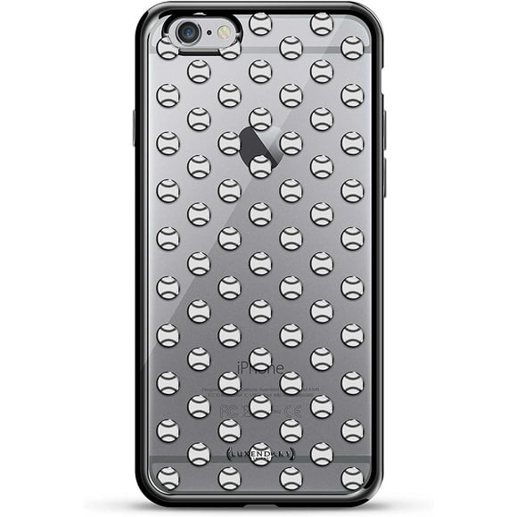 Petite Boîte de Série Blanche à Motif de Balles de Baseball en Noir de Titane pour iPhone 6/6S