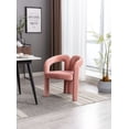 thumbnail image 4 of Modern Velvet Dining Chair Set of 2, Funky Barrel Accent Chairs, Upholstered Armchair Comfy Side Chair for Kitchen Living Room Dining Room, Pink, 4 of 9