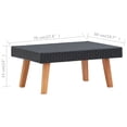 thumbnail image 2 of vidaXL Coffee Table Garden Outdoor Side Table Solid Eucalyptus Wood PE Rattan, 2 of 3
