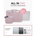 thumbnail image 3 of Funda para portátil BAGSMART Puffy acolchada de 15 a 16 pulgadas con asa, color rosa, 3 of 9
