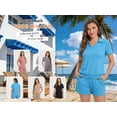 thumbnail image 4 of Cuteduck Pajamas for Womens Set 2 Piece Outfit Set Summer Short Sleeve V Neck Tops Lightweight Casual Outfits Set M-3X, 4 of 9
