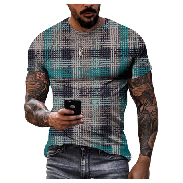 Nouveau T-Shirt d'Été Mode Personnalité Impression 3D pour Hommes Manches Courtes Décontracté Confortable Classique Rétro Col Rond Grande Taille