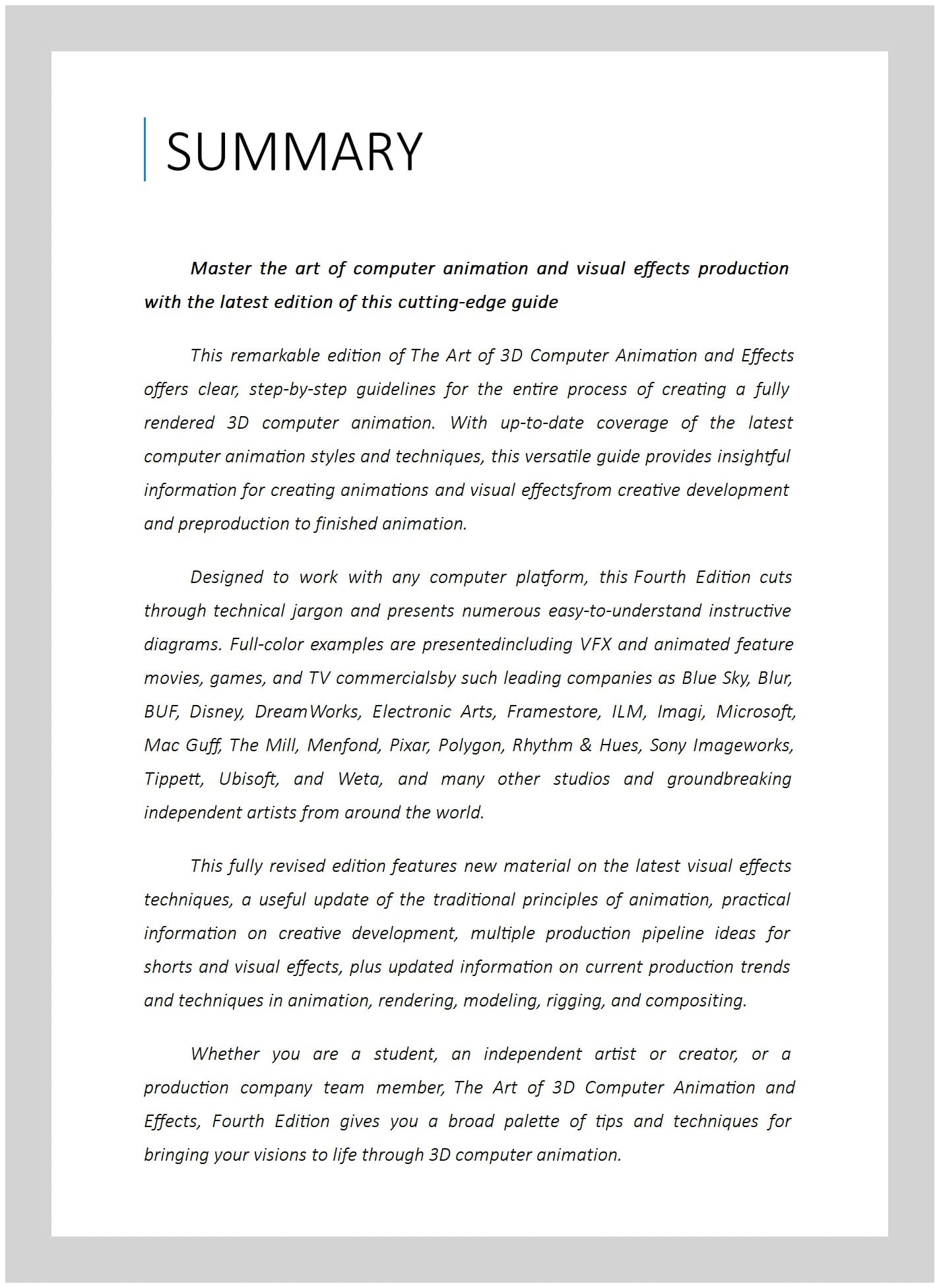 Pre-owned: Art of 3D Computer Animation and Effects, Paperback by Kerlow, Isaac, ISBN 0470084901, ISBN-13 9780470084908 Pre-owned: Art of 3D Computer Animation and Effects, Paperback by Kerlow, Isaac, ISBN 0470084901, ISBN-13 9780470084908