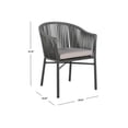 thumbnail image 4 of SAFAVIEH Kofi Stackable Outdoor Patio Rope Chair, Grey, Set of 2, 4 of 9