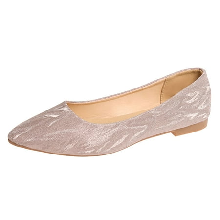 

Women Flat Shoes Leisure Womens Four Seasons Cloth Non Slip Flat Pointed Toe Breathable Slip On Lazy Shoes