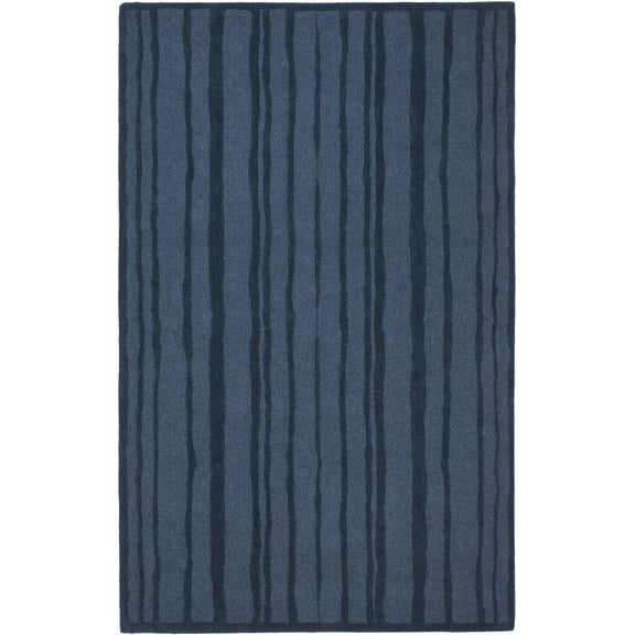 SAFAVIEH Martha Stewart Freehand Stripe Wool Area Rug, Wrought Iron, 8' x 10'