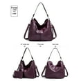 thumbnail image 3 of Arcticwind Shoulder Purse Handbag for Women, Hobo Tote Bags, Shoulder bag for Women, Vintage Simple style, wIth small bag & long shoulder stra, Purplish red style, 3 of 8