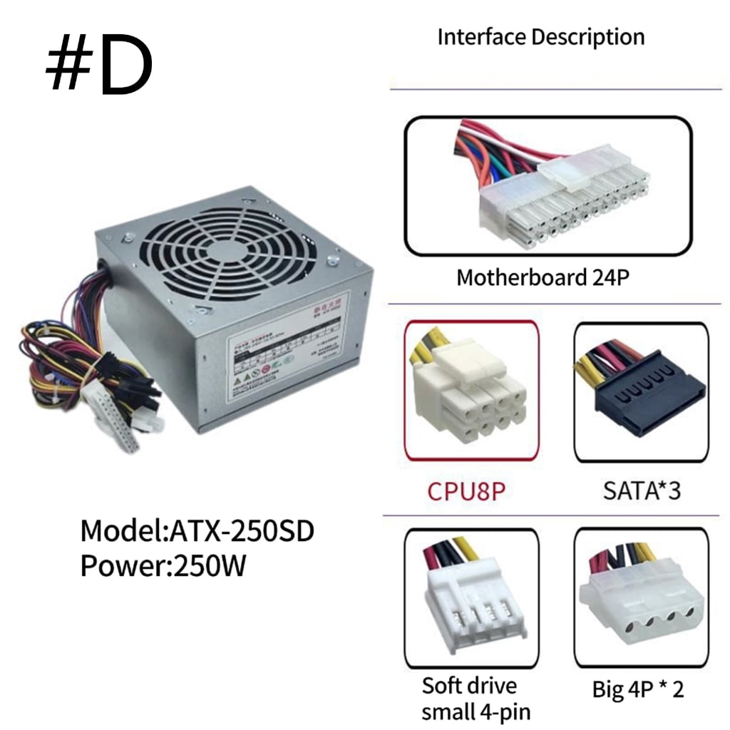 Desktop Computer Power Supply 200W/250W/300W/350W Gaming Computers Power Module