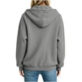 thumbnail image 3 of Horkkom Quarter Zip Pullover Women Pocket Drawstring Hoodies Causal Loose Corduroy Sweatshirts Winter Clothes M, 3 of 5