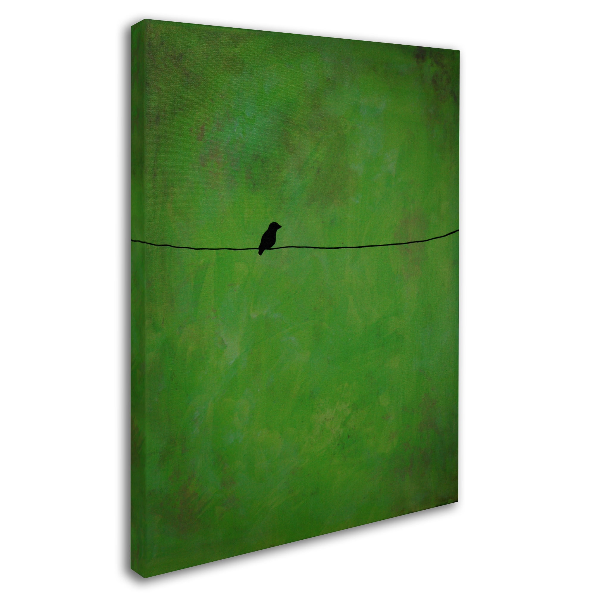 Trademark Fine Art "Lone Bird Green" Canvas Art by Nicole Dietz