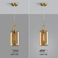 thumbnail image 2 of Deyidn Champagne Glass Pendant Lights Kitchen Island Gold Pendant Light Fixtures Adjustable Height Modern Pendant Lighting for Bedroom Dining Room, 2 of 10