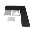 thumbnail image 3 of Linon Troyin Coin Blanc Naturel avec Coussins Noirs, 3 of 14