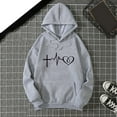 thumbnail image 2 of shqvo Hoodies for Women Solid Color Hooded Sweatshirt Long Sleeve Sweater shirt Heart Print Hoodie with Pockets Valentines Sweatshirt Plus Size Fashion Clothes, 2 of 4