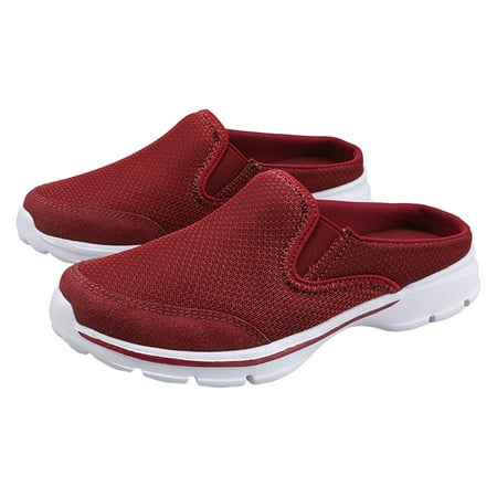 

GYUJNB Slip On Mules & Clogs for Womens Mens Light Open Back Shoes Comfort Walking Shoes Breathable Slippers Closed Toe Slides Size 7
