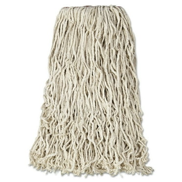 Rubbermaid Commercial FGF11800WH00 24 oz. 1 in. Band Premium Cut-End Cotton Wet Mop Head - White (12/Carton)