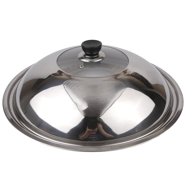 Thoroughly Cook Your Meals with 40cm Diameter Stainless Steel and Glass Casserole Tempered Glass Saucepan Wok Frying Lid