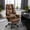 Brown-PU, variant on Ultifit Adult Fabric High Back Executive Chairs with Footrest and Adjustable Armrest, Black