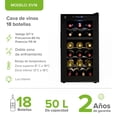 thumbnail image 3 of Cava de Vino Enfriadora AVERA 18 Botellas EV18 2 Zonas Temp Regulable Independiente, 3 of 9