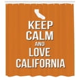 thumbnail image 3 of Ambesonne Keep Calm Shower Curtain, Love California Map, 69"Wx84"L, Orange White, 3 of 3