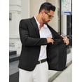 thumbnail image 3 of COOFANDY Mens Black Blazer Casual Suit Jacket Slim Fit Wedding Blazer for Men Lightweight Knit Sport Coat Summer Coat, 3 of 6