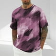 thumbnail image 2 of ZCFZJW Men's Tie Dye T-Shirt Lightweight Oversized Gradient Color Short Sleeve T-Shirt Summer Casual Crew Neck Loose Fit Tee Shirts Pink XXL, 2 of 5