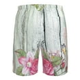 thumbnail image 6 of Kll Vintage Wood With Floral Men'S Casual Summer Beach Shorts Hawaiian Shorts With Pockets-Medium, 6 of 9