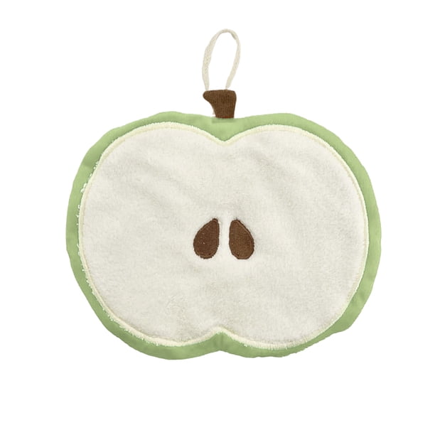 Yhmxh Utensilios de cocina Toalla de mano con forma de manzana, ideal para colgar sin que se desprenda. Suministros de cocina súper absorbentes. Toalla de mano cuadrada para niños.