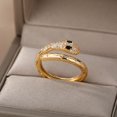 thumbnail image 1 of Anillos de serpiente para mujer, anillo chapado en oro de acero inoxidable ajustable con apertura, joyería estética Vintage gótica para hombre, anillos para mujer Tan Jianjun unisex, 1 of 2
