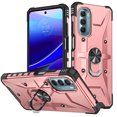thumbnail image 1 of ELEHOLD Heavy Duty Rugged Case for Motorola Moto G Stylus 5G 2022, 360° Rotation Ring Holder Kickstand Function Anti-Slip Work with Magnetic Car Mount Shockproof Protective Case, Rosegold, 1 of 8