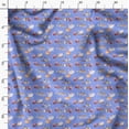 thumbnail image 3 of Soimoi Blue polyester Crepe Fabric Rabbit Animal Print Fabric by the Yard 52 Inch Wide, 3 of 6