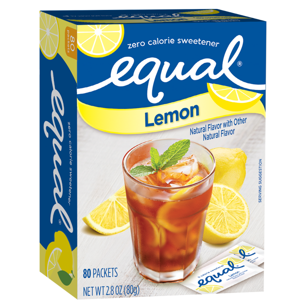 EQUAL Lemon Flavored Zero Calorie Sweetener, 80 packets
