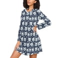 thumbnail image 3 of joogoo Cute Dog Snowflakes Women's Long Sleeve Nightgown Sleepwear L, 3 of 8
