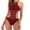 Red, variant on EGNMCR Womens Swimsuits Women's Solid Color Fashion Casual Broadband Sling Hollow Out One-Piece Bikini Set