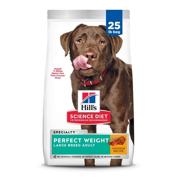 Hill's Science Diet Perfect Weight Chicken Dry Dog Food, 25lb Bag