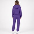 thumbnail image 4 of Women's 2 Piece Fall Active Sets Loose Fit Zip Front Hooded Track Top Drawstring Jogging Pants Athletic Daily Outfits Purple XXL, 4 of 6