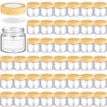 thumbnail image 1 of Frascos de vidrio Layhit, 64 unidades, transparentes, 60 ml, con tapas y etiquetas, 2 oz, 1 of 6