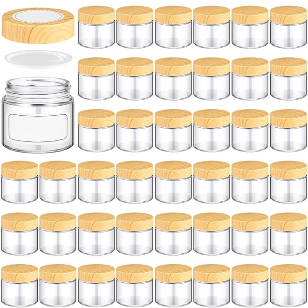Frascos de vidrio Layhit, 96 unidades, transparentes, 60 ml, con tapas y etiquetas, 2 oz