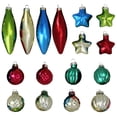thumbnail image 2 of Northlight 16ct Finial, Ball and Star Shaped Christmas Ornament Set 4" - Silver/Red, 2 of 7