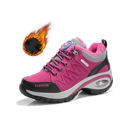 

Tenmix Women Sneakers Comfort Trainers Breathable Athletic Shoes Sport Hiking Shoe Womens Cushioned Lightweight Plum Red Plush Lined 7