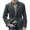 thumbnail image 2 of COSFO Casual Men's Jacket Solid Corduroy Blazer Gray Coat Single Breasted Slim Vintage with Pocket Lapel Collar Outerwear Jackets, 2 of 9
