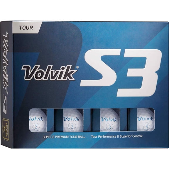 Volvik S3 Tour Ball White - Dozen