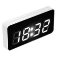 thumbnail image 5 of Reloj de escritorio con espejo de cristal, función luminosa, pantalla LED, calendario perpetuo, para el hogar, oficina, enchufe británico, 5 of 5
