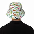 thumbnail image 5 of Cute Dinosaur and Leaves Pattern Bucket Hat Foldable Fisherman Outdoor Summer Camping Travel Hiking Caps for Men Women, 5 of 7