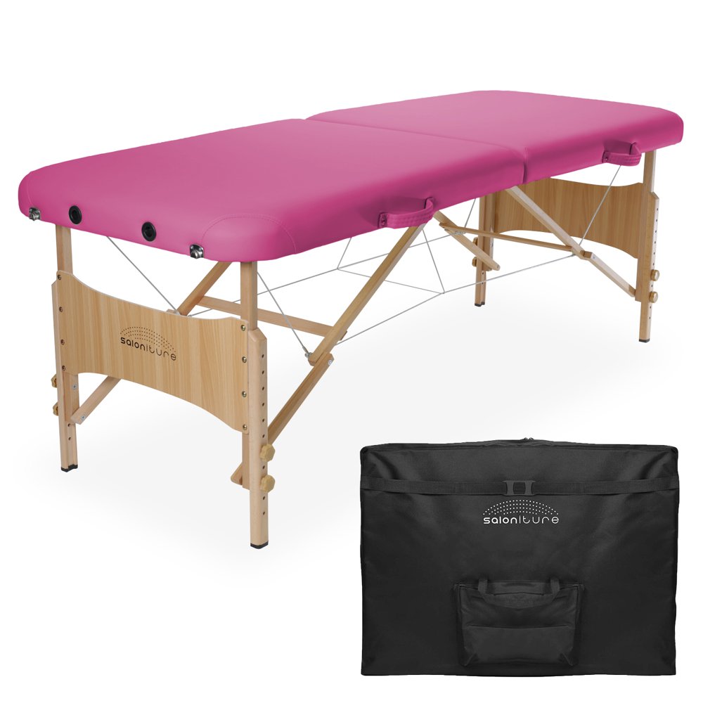 Saloniture Basic Portable Folding Massage Table Hot Pink Walmart