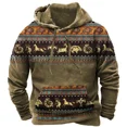 thumbnail image 3 of Sudadera con capucha de estilo tribal vintage para hombre, sudadera holgada informal para primavera y otoño, ropa de calle a la moda, tops de gran tamaño, 3 of 4